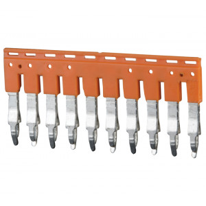 Соединительная перемычка JX1.5/10, Соединительная перемычка, 10 полюсов, изолированная, вилочная, для клемм: CP1.5, цвет: оранжевый
