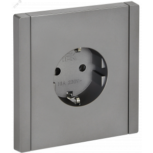 FORTE&PIANO Розетка 1-местная с заземлением без защитных шторок винтовое крепление 16А FP516 сталь IEK FP-R11-16-K46