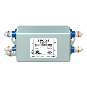 B84112G0000G125, Фильтр линии питания ЭМС 50Гц/60Гц 25A 250В резьбовая шпилька фланцевое крепление