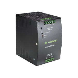 Источник питания WIPOS P1 48-5, Источник питания, однофазный, 48 V / 5 A, 480 W; диапазон входных напряжений: 115/230 V AC, 210 – 375 V DC; габариты (мм): ширина x высота x глубина: 83.5 x 124.5 x 123.6; вес 1,38 кг; монтаж: на DIN рейку, температура окружающей среды –40°C…+70°C