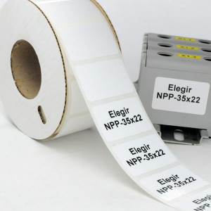 Маркировка прямоугольная NPP-35х22 W, Маркировочная наклейка, для позиционного обозначения электрооборудования в шкафу и маркировки провода, размер 35х22 мм, цвет белый, для принтера: RT200, RT230, в упаковке 1400 наклеек