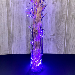 Гирлянда светодиодная на батарейках 3AA (не в/к) Роса 10м 100 светодиодов Фиолетовый свет ULD-S1000-100/SCB/3AA PURPLE IP20 DEW Провод медный UL-00007187