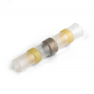 Cоединитель термоусаживаемый под пайку ПК-Т 2.5, Паяное соединение встык многопроволочных медных проводов сечениями от 1.5 до 2.5 мм2, не требует использования канифоли для монтажа