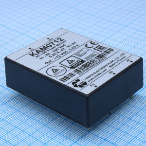 KAM0712, AC-DC, 7Вт, выход 12В/0.63A, вход 85…265V AC, 47…63Гц / 120...370V DC,  изоляция 3000V AC, в кожухе 58х45х19мм, -20…+50°С