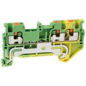 Заземляющая клемма UJ6-1.5/1X2JD, Заземляющая клемма, 3 точки подключения, тип фиксации провода: Push-in, номинальное сечение: 1,5 мм кв., 17,5A, 500V, ширина: 3,5 мм, цвет: желто-зеленый, тип монтажа: DIN35