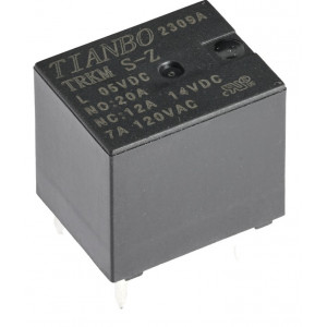 TRKM-L-5VDC-S-Z, Реле силовое катушка 5В, 12А одна группа на переключение 1Form C