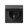 Изображение товара Розетка ArtGallery 16А IP44 с заземл. защ. шторки с крышкой механизм карбон SE GAL441046