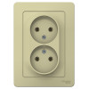 Розетка 2-м СП Blanca 16А IP20 250В без заземл. без защ. шторок беж. SE BLNRS000027