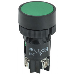 Кнопка SB-7 "Пуск" d22мм 1з+1р 240В зел. IEK BBT40-SB7-K06