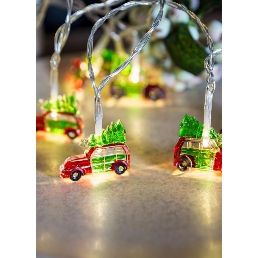 Изображение товара Светодиодная гирлянда Машинки 10 LEDs акрил теплый белый 1.35м КОСМОС KOC_GIR-B116