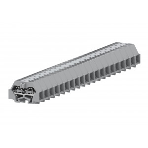 Проходная клемма (MINI) 240351, Проходная клемма, MINI, боковой подвод кабеля, 4 точки подключения, тип фиксации провода: пружинный, номинальное сечение: 1,5 мм кв., 18A, 400V, ширина: 8 мм, цвет: серый, тип монтажа: DIN15