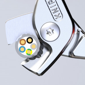 Кабелерез KN-9511160, с пошаговым резом для резки одно- и многожильных алюминиевых и медных кабелей сечением до 50мм2