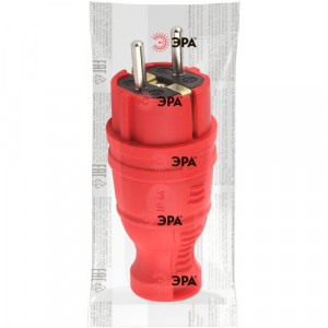 Вилка прямая V8-RED-IP44 16А IP44 з/з каучук красн. Б0044547