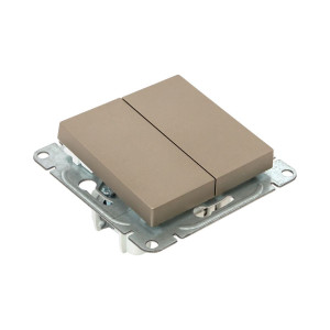 Механизм выключателя, двухклавишный, шампань Эпика EKF UP1-SWC-20