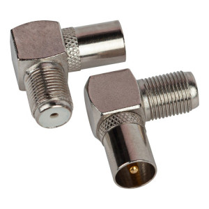 Переходник Simple RS-A04 гнездо F-штекер TV угловой Б0048297
