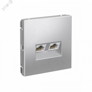 ARTGALLERY РОЗЕТКА двойная компьютерная RJ45+RJ45, кат. 5е, механизм, АЛЮМИНИЙ GAL000385