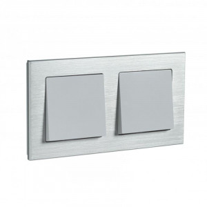 Рамка 2-м AtlasDesign Nature метал. серебр. SE ATN312102