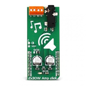 MIKROE-3010, Средства разработки интегральных схем (ИС) аудиоконтроллеров  2x30W Amp click