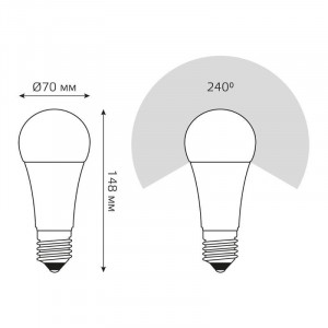 Лампа светодиодная Black 22Вт A70 грушевидная 3000К тепл. бел. E27 1900лм 102502122