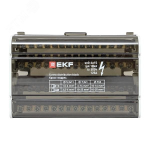 Шина нулевая в корпусе 4х15 sn0-4x15