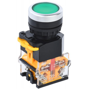 Кнопка D8-11T d=22мм 1з+1р с фиксацией зеленая BBT30-11T-3-21-K06