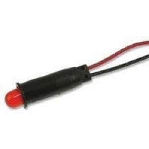 L59UD-R24-W, Светодиодные панельные индикаторы Round PMI .25in. LED 24V Wire Red
