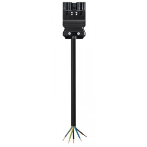 Соединитель GST18I5KS-S 25   40SW, Кабельная сборка, оконеченная вилочным разъемом GST18i5, и свободным концом, 5 полюсов, длина кабеля: 4 метра, сечение жил кабеля: 5х2,5 мм.кв., номинальное напряжение: 250V / 400V, номинальный ток: 20А, цвет разъема: черный, цвет кабеля: черный