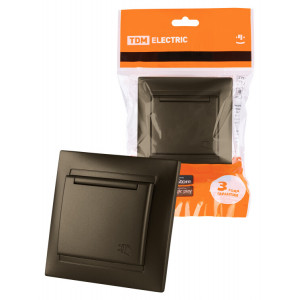 Розетка 2П+З 16А 250В IP44 с крышкой бронза "Лама" SQ1815-0726