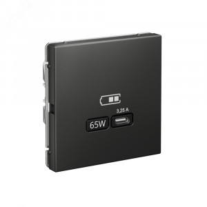 ARTGALLERY USB розетка тип-С 65Вт высокоскор.заряд. QC, PD, механизм, базальт GAL001427