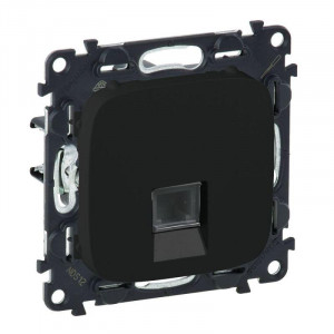 Valena ALLURE Информационная розетка одиночная RJ45 Кат 5е UTP С лицевой панелью Антрацит 753950