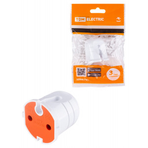 Кабельная розетка б/з белая с красной вставкой 10А 250B белая SQ1806-0213