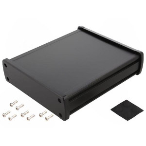 ALUG706BK160, Алюминиевый черный корпус с черными торцевыми панелями