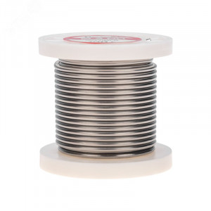 Припой ПОС-61   2.0мм  100 гр. катушка, Припой проволочный без канифоли REXANT (олово 61%, свинец 39%), катушка