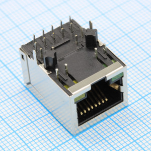 LPJG0926HENL, Разъем RJ-45 1000 Base-T с индикацией угловой на плату