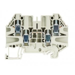 Проходная клемма WT 4 D2/2, Проходная клемма, 4 точки подключения, тип фиксации провода: винтовой, номинальное сечение: 4 мм кв., 32A, 500V, ширина: 6 мм, цвет: серый, тип монтажа: DIN35