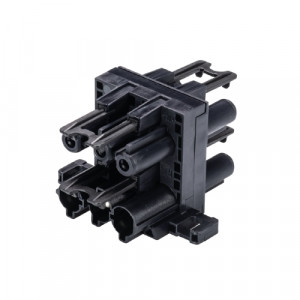 Распределительное устройство GST18i3V 3P1 F V SW, Распределительное устройство, 1 вход / 3 выхода, тип: H, с монтажными фланцами, 3 полюса, серия gesis GST18i3, номинальное напряжение: 250V, номинальный ток: 20А, цвет: черный