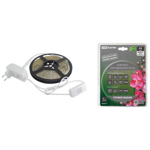 Комплект светодиодной лентыSMD2835-60LED/м-12 В-4,8 Вт/м-IP20-6000 К (5м), 24 Вт SQ0331-0223