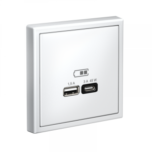 ARTGALLERY USB розетка A + тип-C 45Вт высокоскор.заряд. QC, PD, механизм, белый GAL000129
