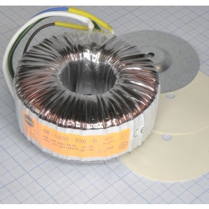 58-0250-030-S, Тороидальный трансформатор 250ВА 230В 30В 8,333A (117x54мм)