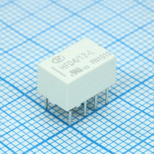 HFD4/12-L, Реле DPDT (две контактных группы-два направления)  2А катушка 12В 1028Ом