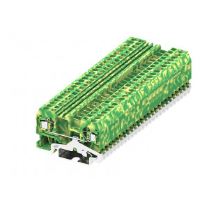 Заземляющая клемма 225927, Заземляющая клемма, тип фиксации провода: пружинный, номинальное сечение: 2.5 мм кв., ширина: 5 мм, цвет: желто-зеленый, тип монтажа: DIN35