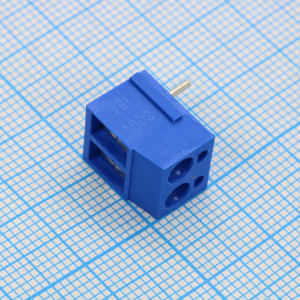 GT300R-5.0-02P-12-00, Винтовой клеммный блок с защитой провода, 2 контакта. Серия GT300R-5.0