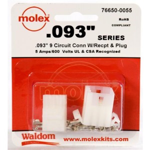 76650-0055, Штыревые и гнездовые соединители .093 Connector Kit Pnl Mnt Plug Recp 9P