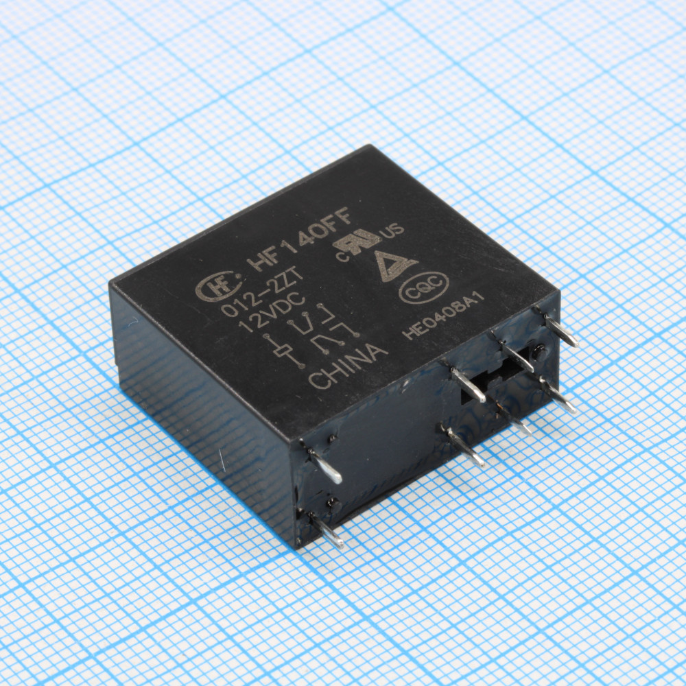 Изображение товара Реле силовое HF140FF/012-2ZT 12 В DC 12 А две контактные группы надежное управление