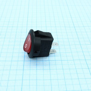 RK2-13-1 01 B/R P "0-"WC, Переключатель ON-OFF без подсветки 10A 250VAC 10000 циклов круглая кнопка красная