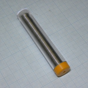 Припой ПОС-61  1.0мм с канифолью в колбе, Припой трубчатый ПОС-61  1.0мм с канифолью в колбе