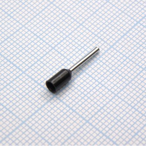 HE  0510  Black, наконечник кабельный торцевой трубчатый с изоляцией, L=16/10мм, сеч. пров. 0.5мм2