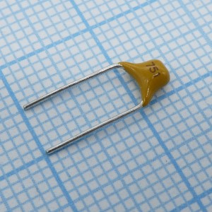 TS170R1H751JSBNB0R, Конденсатор керамический многослойный 750пФ 50В NPO ±5% радиальный 5.08мм 125°C россыпь