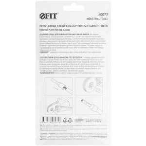 Пресс-клещи для обжима втулочных наконечников 0,25-10 мм, прорезиненные ручки 175 мм 60072