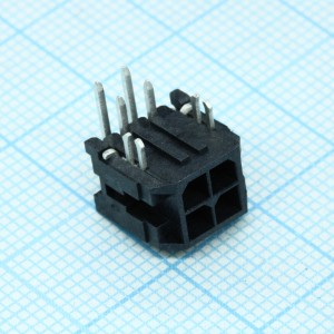 430450422, Разъем типа провод-плата, 3 мм, 4 контакт(-ов ), угловой монтаж в отверстие серия Micro-Fit 3.0ї лоток